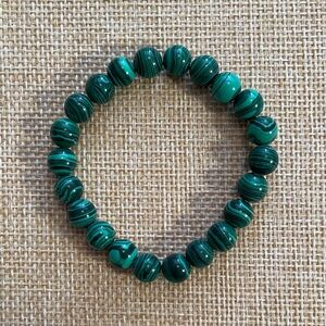 Green Malachite Beaded Stretch Bracelet
